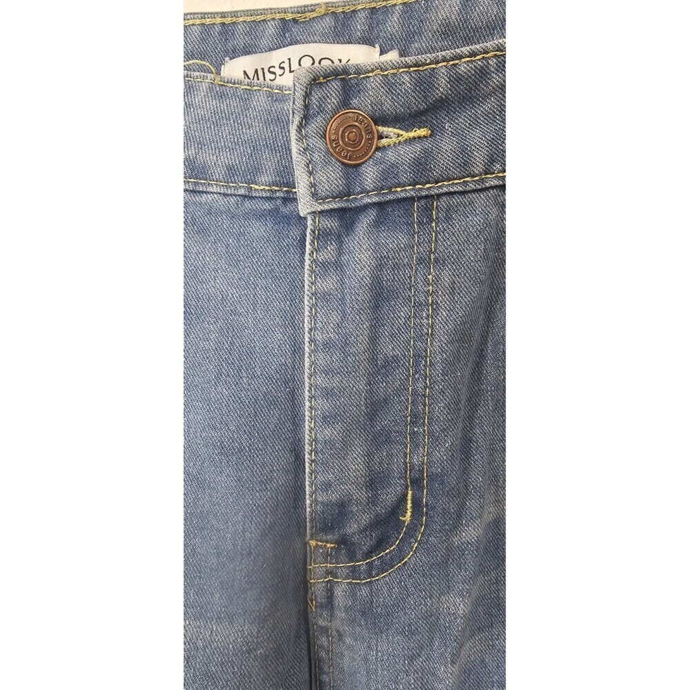 Misslook Sunflower Sz XL Jeans Anthropologie Hippie Boho Blue Distressed Denim - Picture 4 of 11